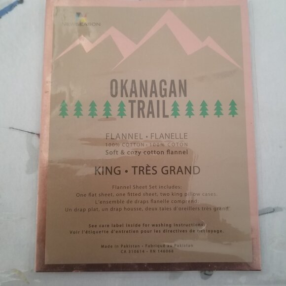 Okanagan Trail Flannel 100% Cotton 4 piece Sheet Set (King) - Snowy Day - Picture 9 of 11